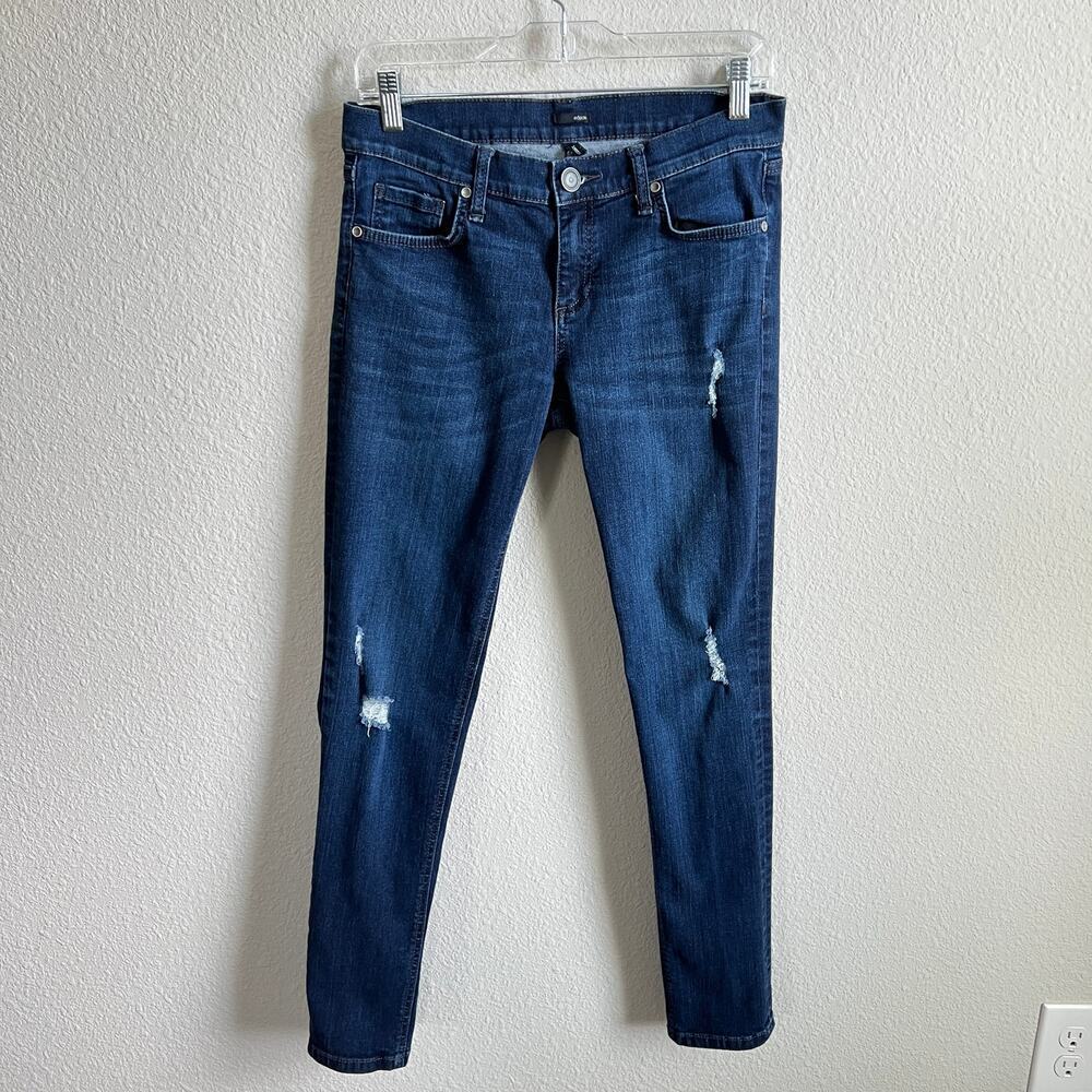 Edyson Sloan Skinny Jeans Women's 29 Low Rise Distressed Stretch Medium Wash